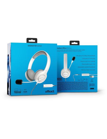 Energy Sistem Office 3 Auriculares con Micrófono Blancos