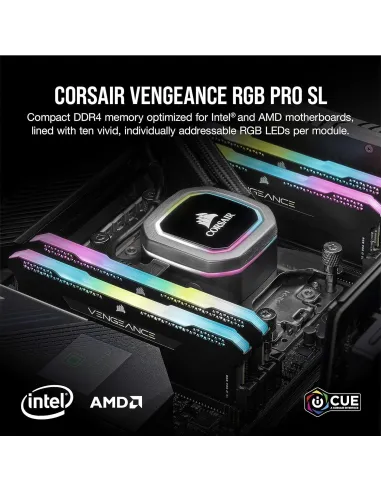 Corsair Vengeance RGB Pro SL DDR4 3600MHz PC4-28800 16GB (2x8GB) CL18 Gris
