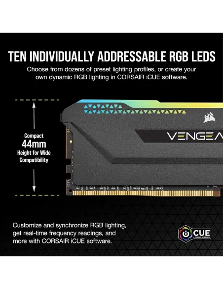 Corsair Vengeance RGB Pro SL DDR4 3600MHz PC4-28800 16GB (2x8GB) CL18 Gris