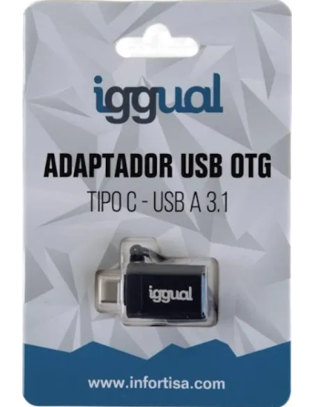 Iggual IGG318409 Adaptador de Imagen USB-C a USB-A Negro