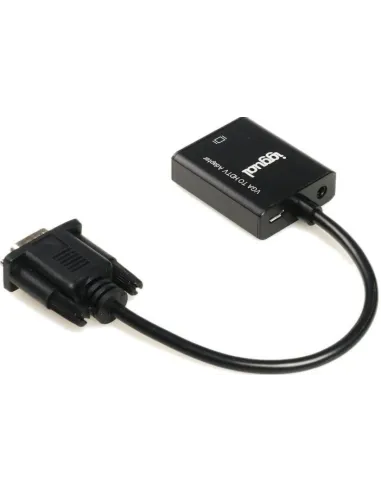 Iggual IGG317297 Adaptador de Imagen VGA a HDMI/Jack 3.5mm/microUSB Full HD 25 cm Negro