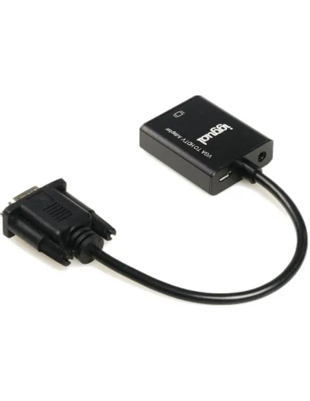 Iggual IGG317297 Adaptador de Imagen VGA a HDMI/Jack 3.5mm/microUSB Full HD 25 cm Negro