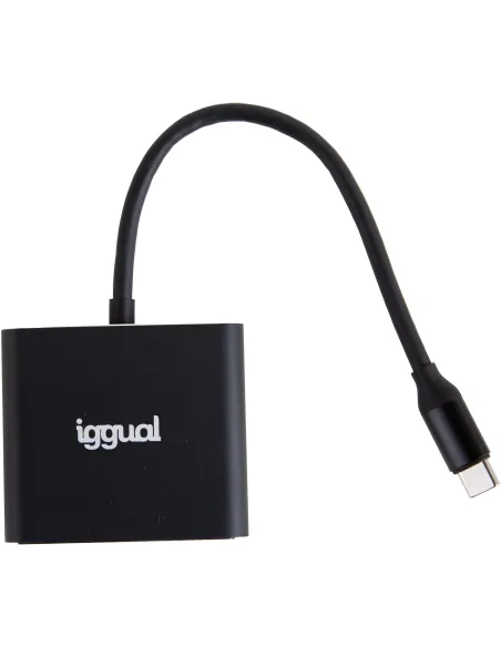 Iggual IGG318461HUB USB-C a HDMI 4K/USB-C PD/USB-A 18cm Negro