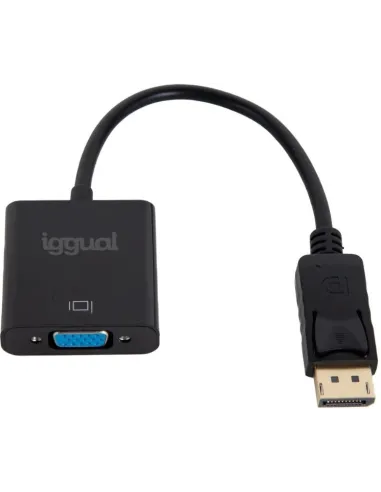 Iggual IGG319062 Adaptador de Imagen DisplayPort a VGA Full HD 20 cm Negro