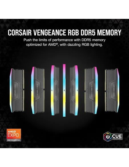 Corsair Vengeance DDR5 6000MHz 32GB (2x16GB) CL36 Memoria Dual AMD EXPO e Intel XMP Gris