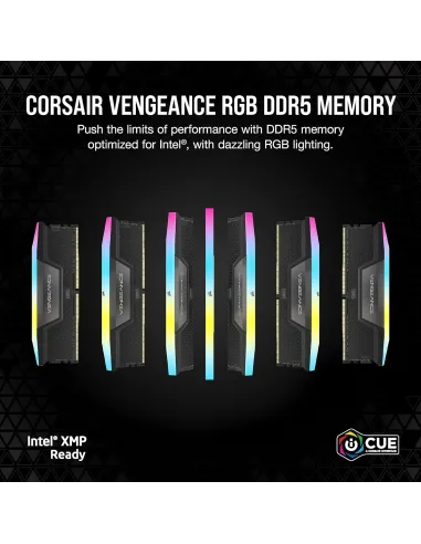 Corsair Vengeance RGB DDR5 6000MHz 32GB (2x16GB) CL30 Memoria Dual AMD EXPO e Intel XMP Gris