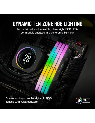 Corsair Vengeance RGB DDR5 6000MHz 32GB (2x16GB) CL30 Memoria Dual AMD EXPO e Intel XMP Gris