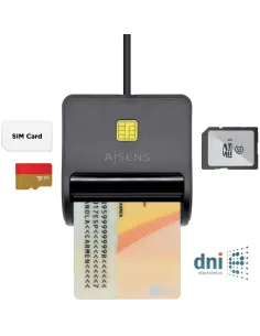 Aisens ASCR-SN02SD-BK Lector de Tarjeta DNIe Negro-LECT54042