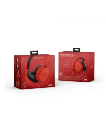 Energy Sistem Style 1 Talk Auriculares con Micrófono Rojo