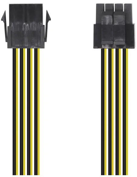 Aisens A131-0419 Cable Molex 8-Pins a 4+4-Pins 30cm Negro Amarillo