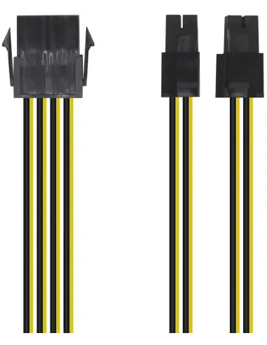 Aisens A131-0419 Cable Molex 8-Pins a 4+4-Pins 30cm Negro Amarillo