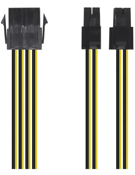Aisens A131-0419 Cable Molex 8-Pins a 4+4-Pins 30cm Negro Amarillo