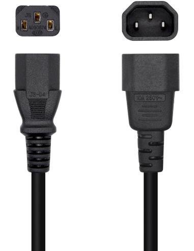 Aisens A132-0466 Cable de Alimentación C13 Acoplador a C14 Acoplador 3m Negro