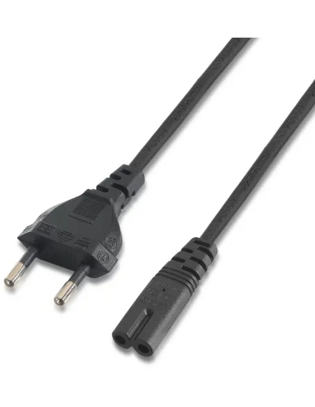 Aisens A132-0173 Cable de Alimentación CEE7/7 a C7 Acoplador 1,5m Negro