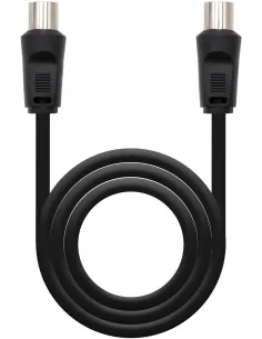 Nanocable 10.26.0202 Cable de Antena de TV 3C-2V 9.5 mm Macho a 9.5 mm Hembra 1.8m Negro-CABL25135