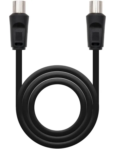 Nanocable 10.26.0202 Cable de Antena de TV 3C-2V 9.5 mm Macho a 9.5 mm Hembra 1.8m Negro