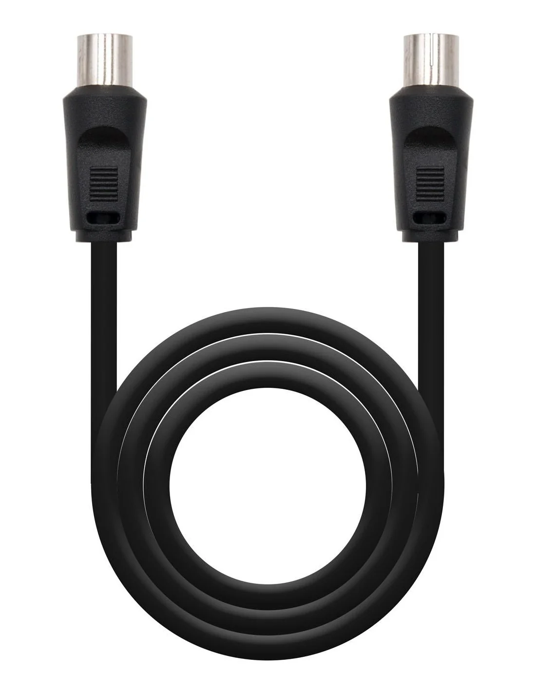 Nanocable 10.26.0202 Cable de Antena de TV 3C-2V 9.5 mm Macho a 9.5 mm Hembra 1.8m Negro