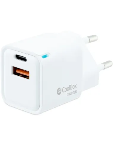 CoolBox COO-CUP-20CA Cargador USB-C/USB-A 20W Blanco