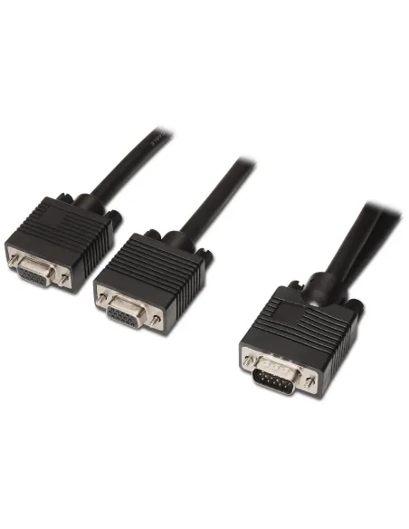 Aisens A113-0081 Cable VGA Macho a x2 Hembra QXGA 45cm Negro
