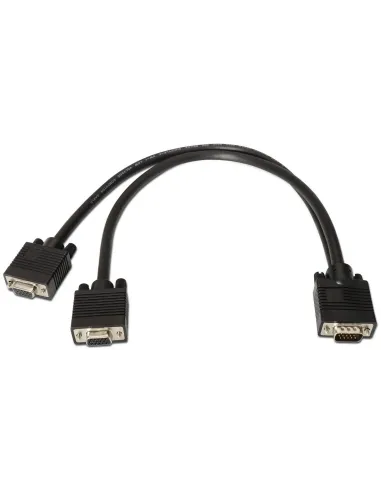 Aisens A113-0081 Cable VGA Macho a x2 Hembra QXGA 45cm Negro