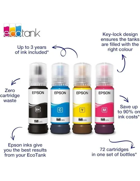 Epson 104 Botella de Tinta Negro/Cian/Amarillo/Magenta