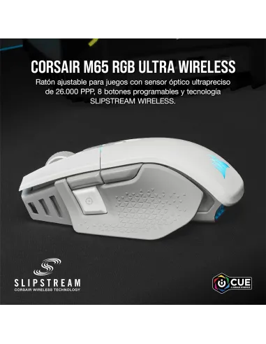 Corsair M65 RGB Ultra Wireless Ratón Gaming Inalámbrico 26000DPI Blanco