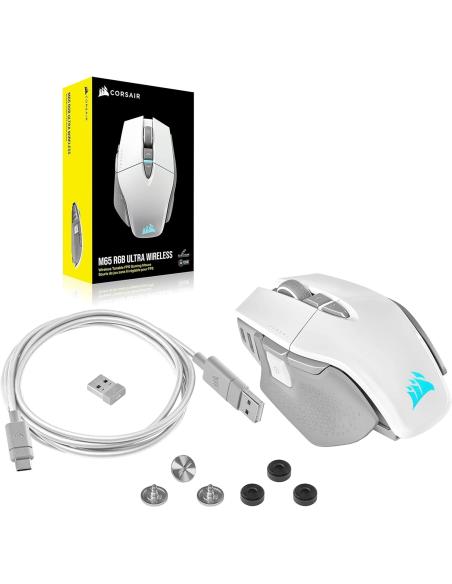 Corsair M65 RGB Ultra Wireless Ratón Gaming Inalámbrico 26000DPI Blanco