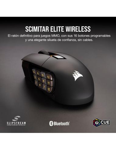 Corsair Scimitar Elite Wireless Ratón Óptico Gaming Inalámbrico MOBA/MMO 26000DPI