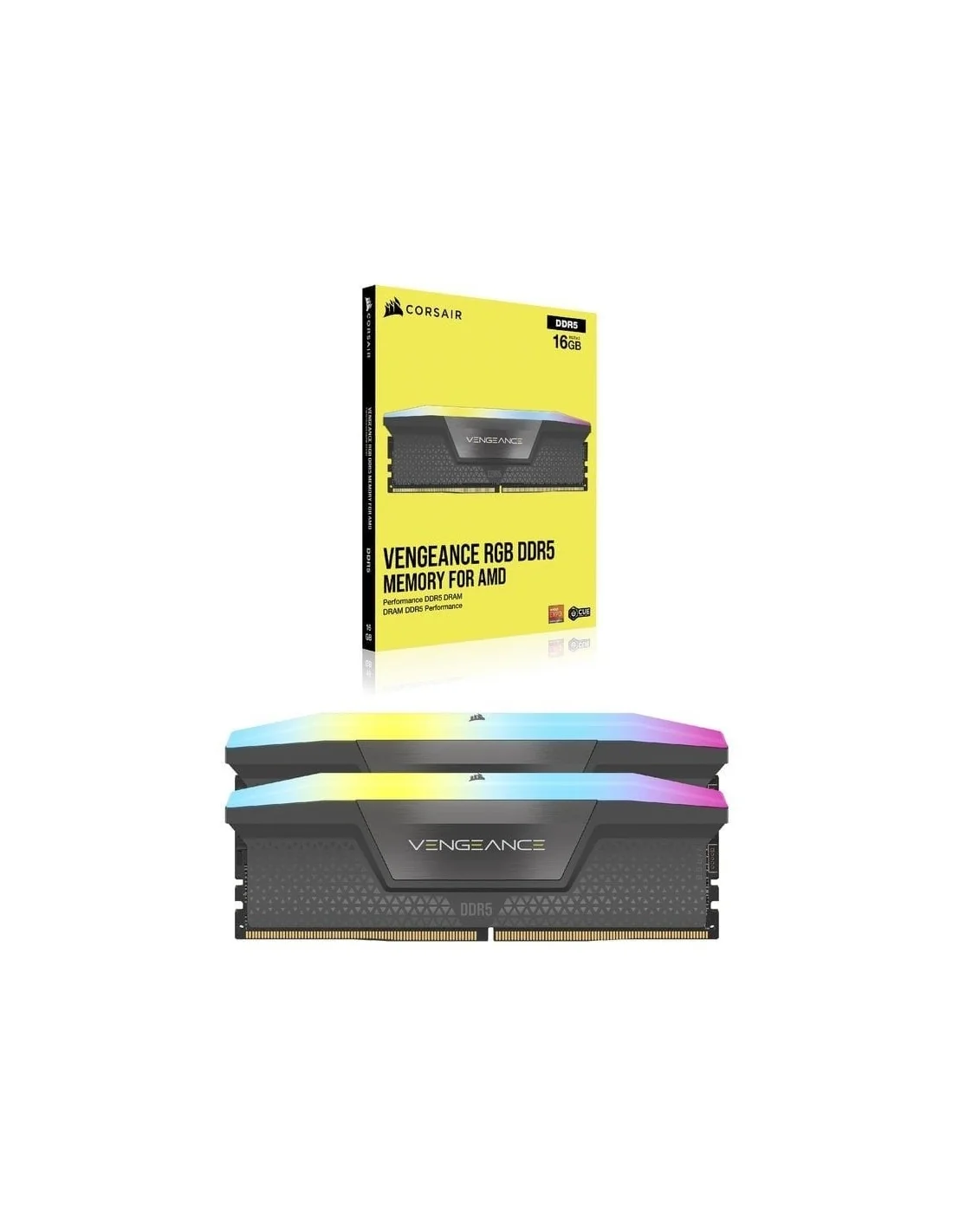 Corsair Vengeance RGB DDR5 6000MHz 32GB (2x16GB) CL30 Memoria Dual AMD EXPO e Intel XMP Gris