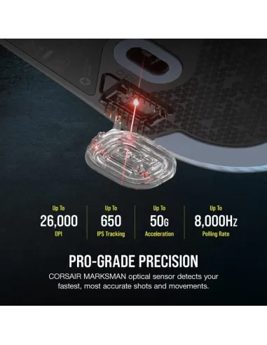 Corsair M75 RGB Ratón Gaming 26000 DPI Negro