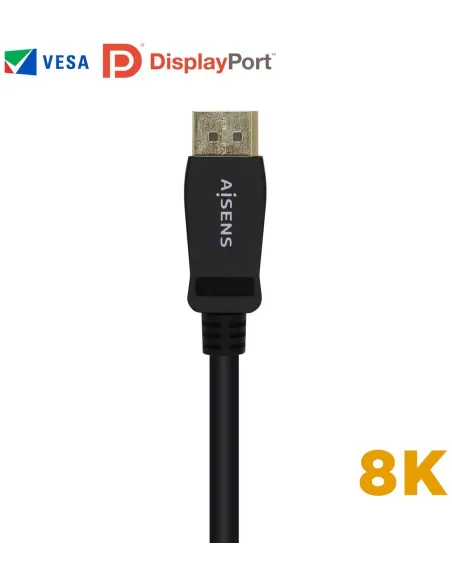 Aisens A149-0432 Cable DisplayPort v1.4 8K 60 Hz Macho/Macho 2 m Negro