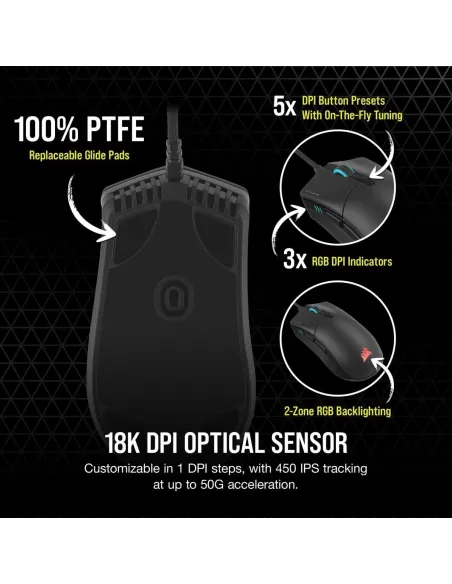 Corsair Sabre RGB Pro Champion Series Ratón Gaming Óptico 18000 DPI