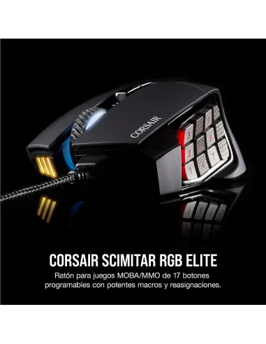 Corsair Scimitar RGB Elite Ratón Gaming Óptico 18000DPI