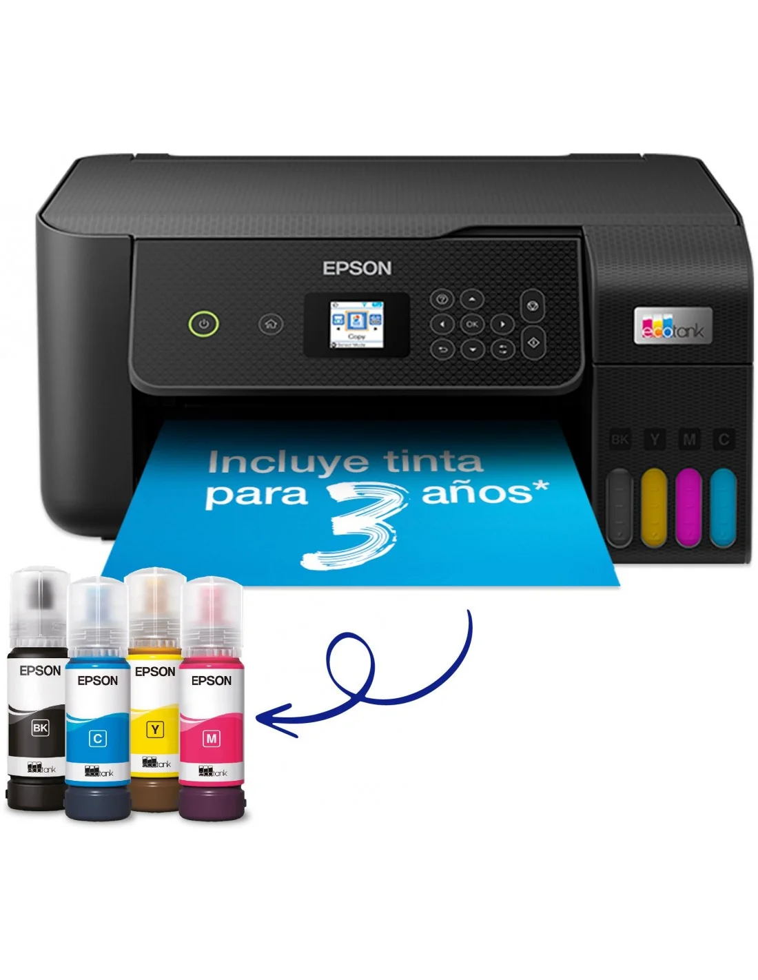 Epson EcoTank ET-2820 Impresora de Tinta Multifunción Color WiFi Negra