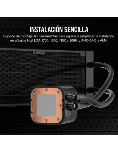 Corsair iCUE H100x RGB ELITE Kit de Refrigeración Líquida 240mm Negro