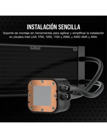 Corsair iCUE H100x RGB ELITE Kit de Refrigeración Líquida 240mm Negro