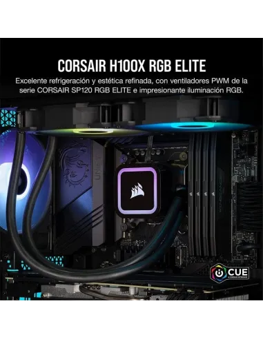 Corsair iCUE H100x RGB ELITE Kit de Refrigeración Líquida 240mm Negro