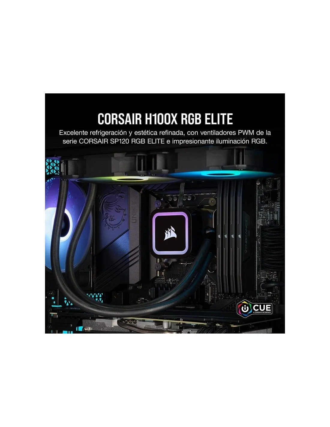 Corsair iCUE H100x RGB ELITE Kit de Refrigeración Líquida 240mm Negro