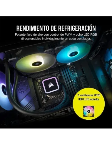 Corsair iCUE H100x RGB ELITE Kit de Refrigeración Líquida 240mm Negro