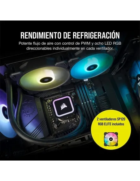 Corsair iCUE H100x RGB ELITE Kit de Refrigeración Líquida 240mm Negro