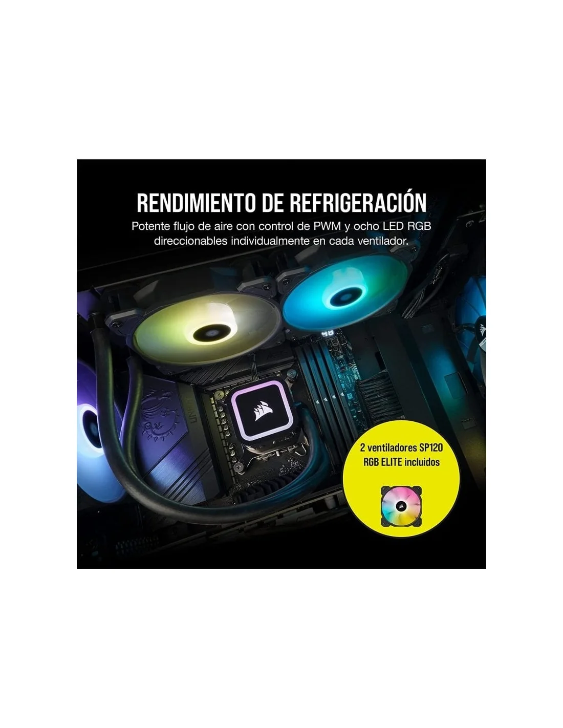 Corsair iCUE H100x RGB ELITE Kit de Refrigeración Líquida 240mm Negro