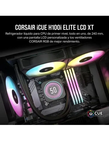 Corsair iCUE H100i ELITE LCD XT Kit de Refrigeración Líquida 240mm Negro