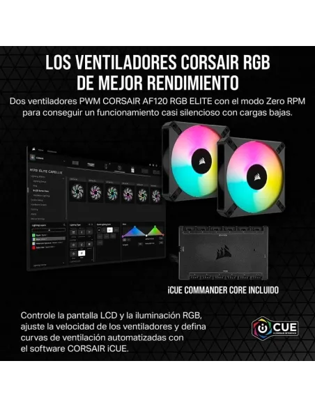 Corsair iCUE H100i ELITE LCD XT Kit de Refrigeración Líquida 240mm Negro