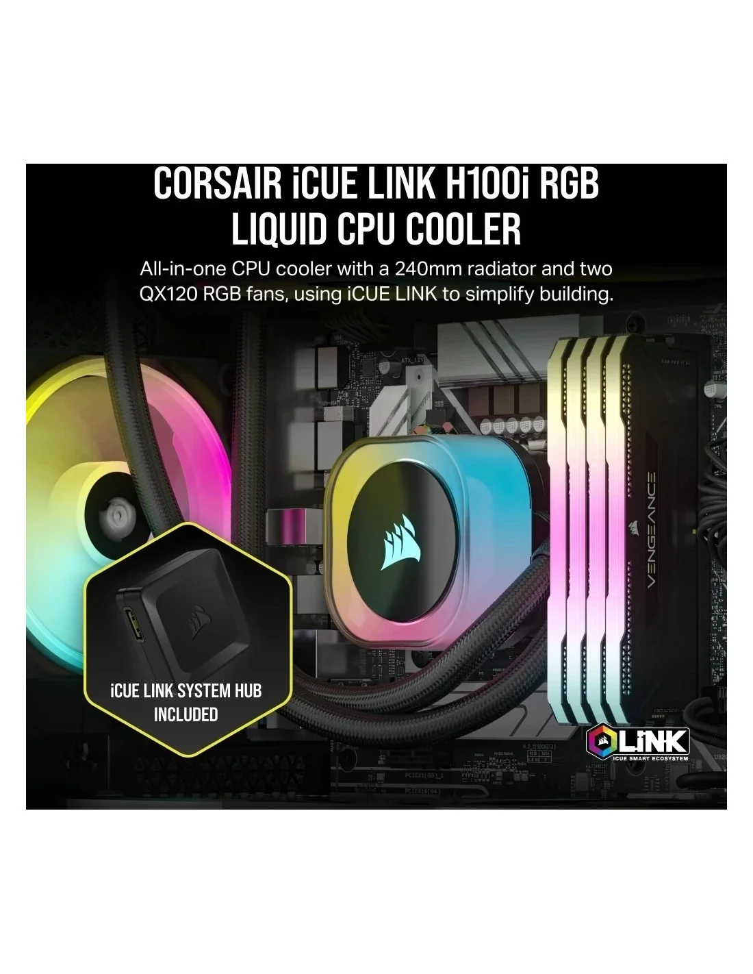 Corsair iCUE LINK H100i RGB AIO Kit de Refrigeración Líquida