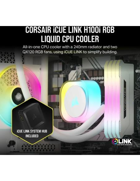 Corsair iCUE LINK H100i RGB AIO Kit de Refrigeración Líquida Blanco