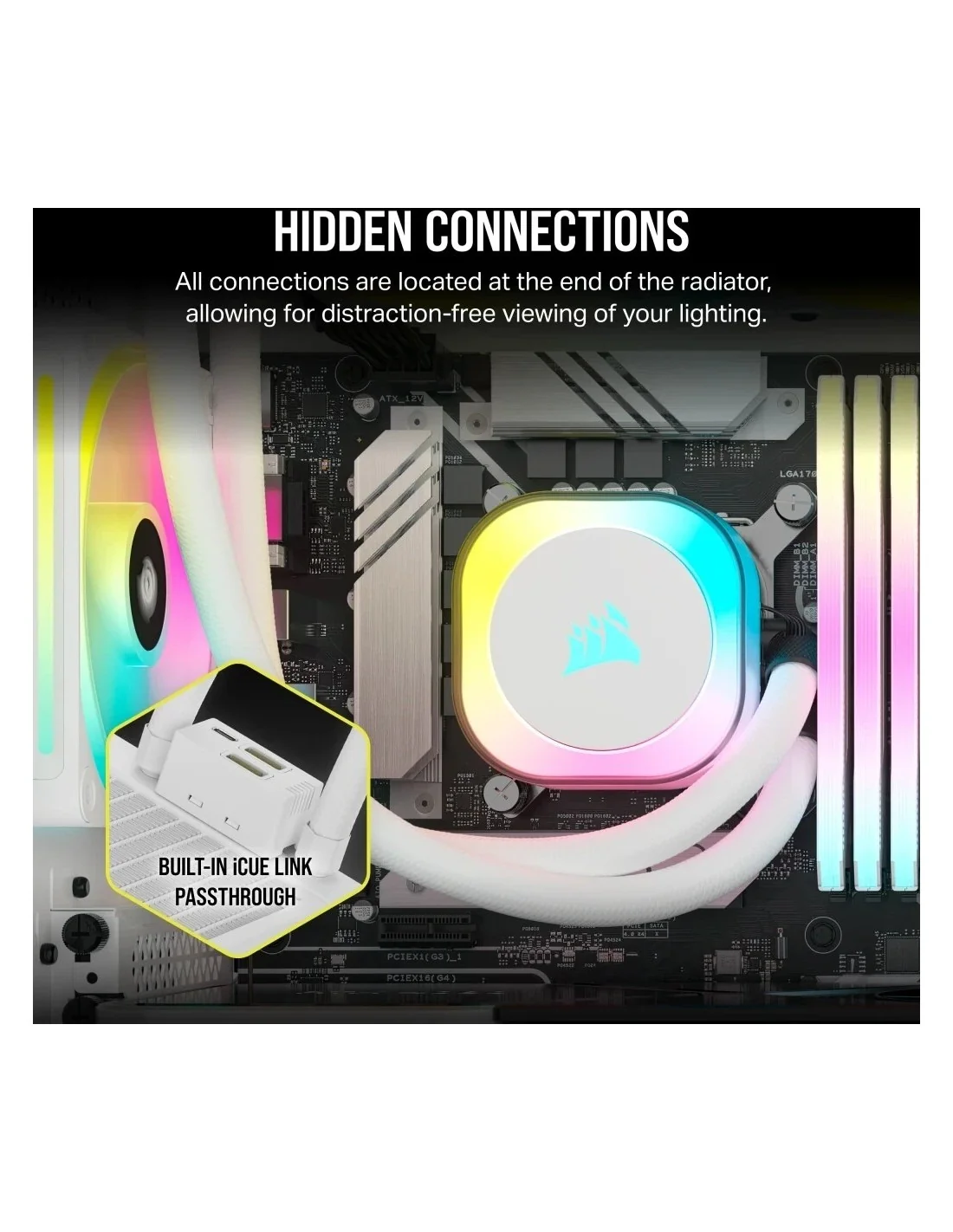 Corsair iCUE LINK H100i RGB AIO Kit de Refrigeración Líquida Blanco