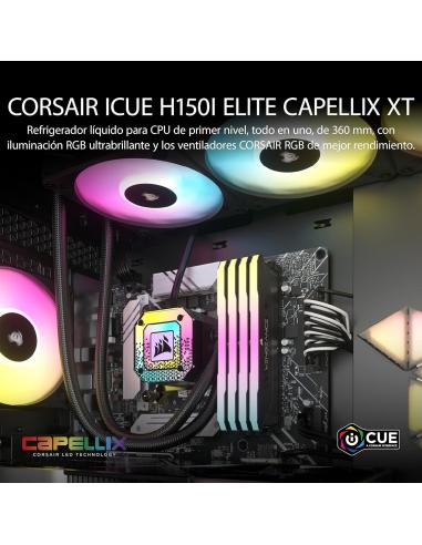 Corsair iCUE H150i ELITE CAPELLIX XT Kit de Refrigeración Líquida 360mm Negro