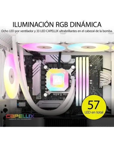 Corsair iCUE H150i ELITE CAPELLIX XT Kit de Refrigeración Líquida 360mm Blanco