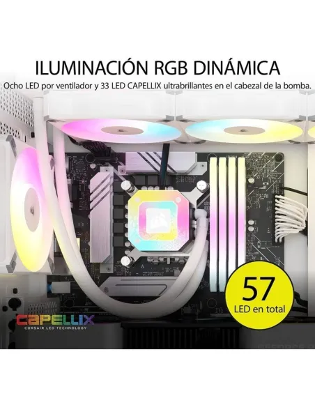 Corsair iCUE H150i ELITE CAPELLIX XT Kit de Refrigeración Líquida 360mm Blanco