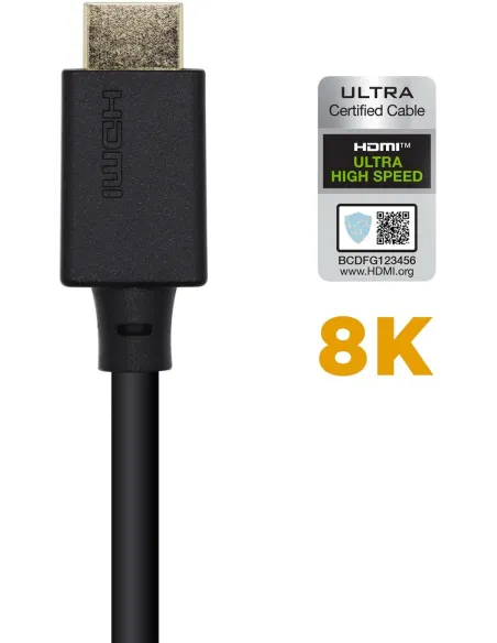 Aisens A150-0421 Cable HDMI v2.1 Macho/Macho 1m Negro